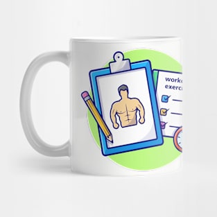 Workout Exercise Cartoon Vector Icon Illustration Mug